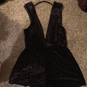 Sparkly low v romper
